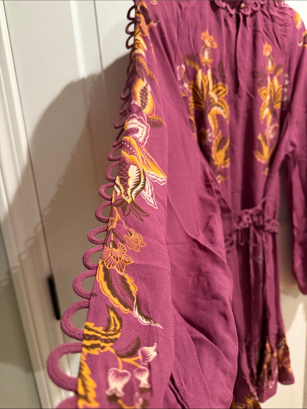 FARM Rio Plum Long-Sleeve Floral Embroidered Mini Dress - Picture 7 of 7